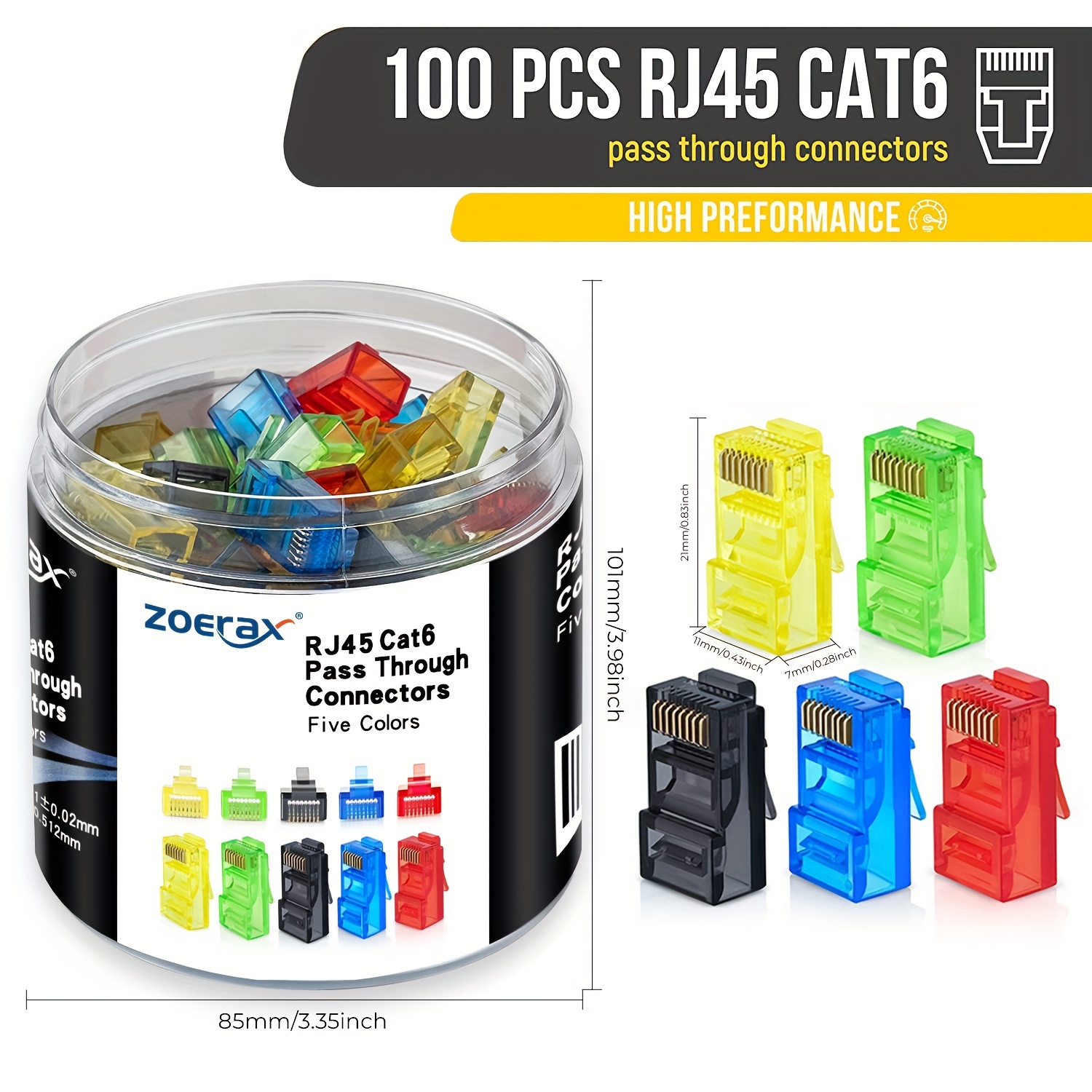 ZoeRax 100Pcs RJ45 Cat6 Connec - Rj45 Jack ulasan dan harga