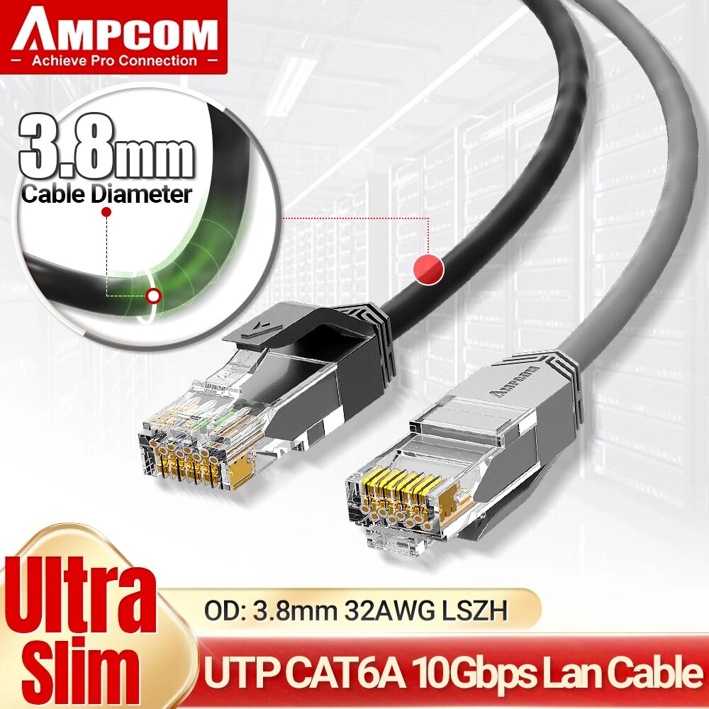 AMPCOM Ultra Slim Cat6a Networ - Rj45 Jack ulasan dan harga