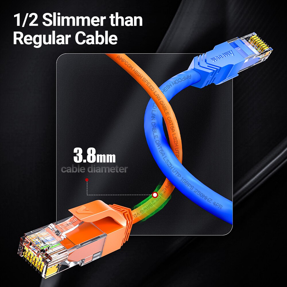AMPCOM Ultra Slim Cat6a Networ - Rj45 Jack ulasan dan harga