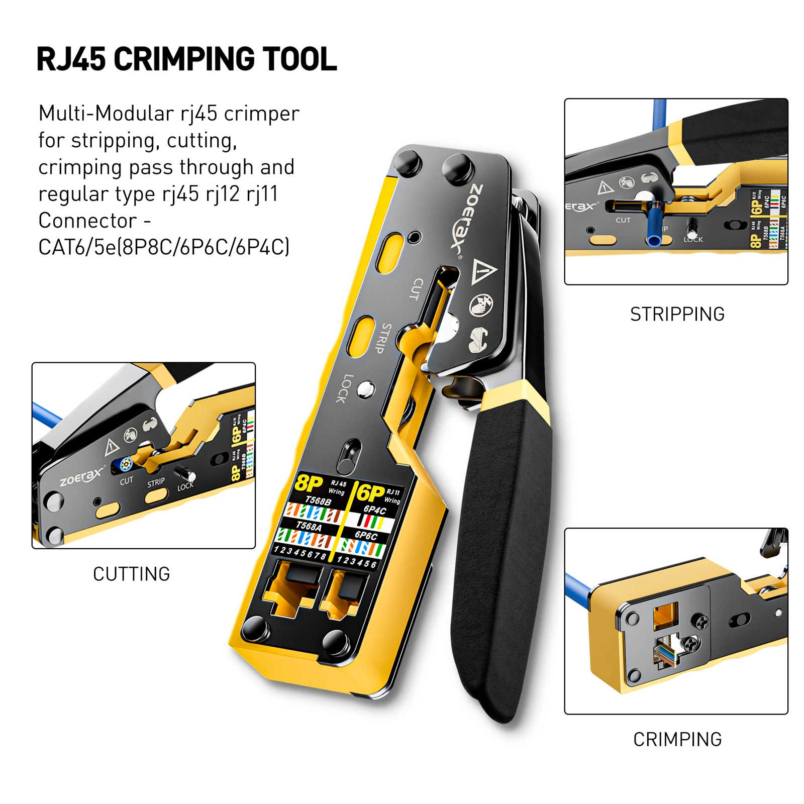 ZoeRax RJ45 CAT6 CAT5E Crimp T - Rj45 Jack ulasan dan harga