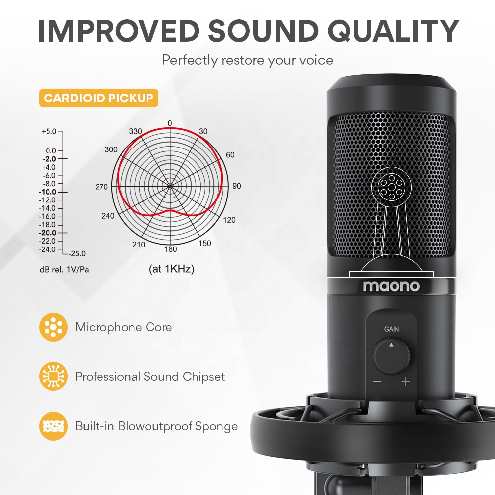 MAONO Professional Microphone  - Condenser Microphone Kit ulasan dan harga