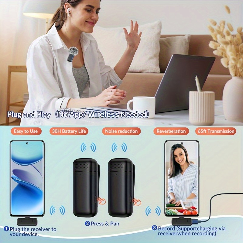 Wireless Lavalier Microphone w - Condenser Microphone Kit ulasan dan harga