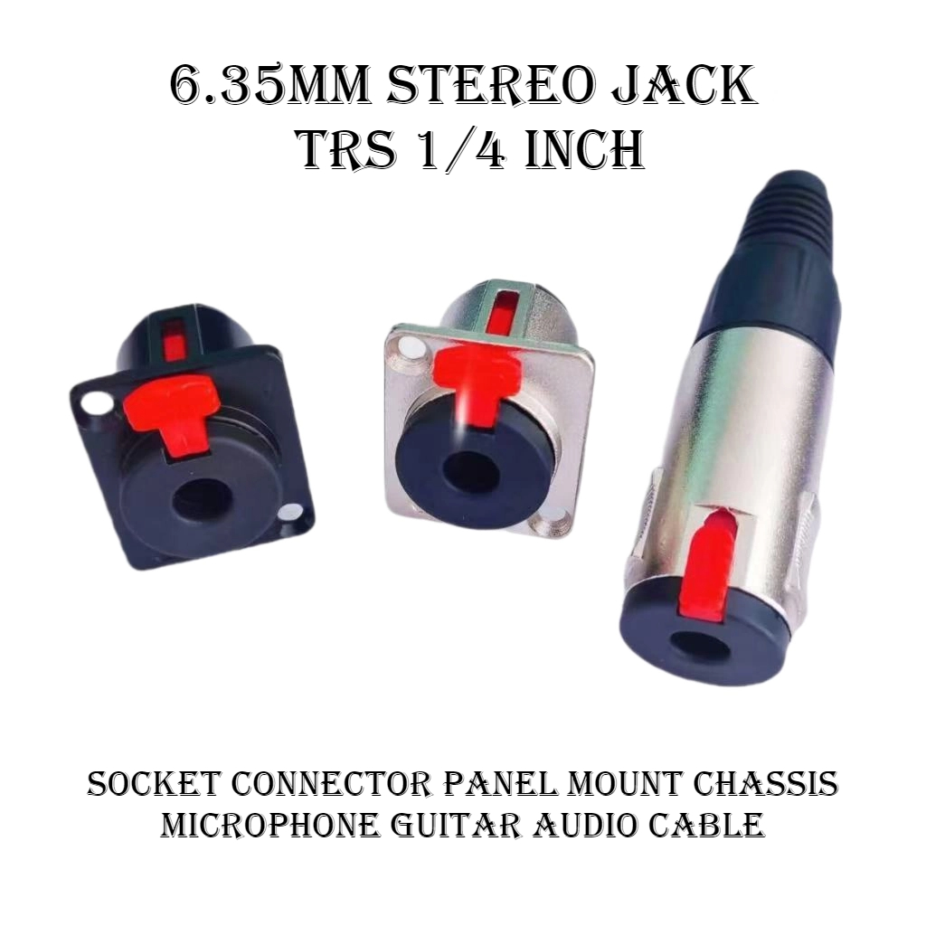 1Pcs 6.35mm Stereo Female Jack - Trs Cable ulasan dan harga