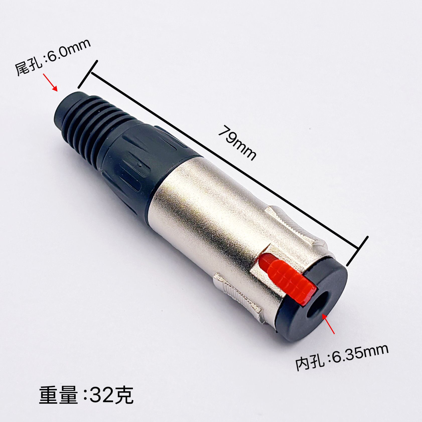 1Pcs 6.35mm Stereo Female Jack - Trs Cable ulasan dan harga