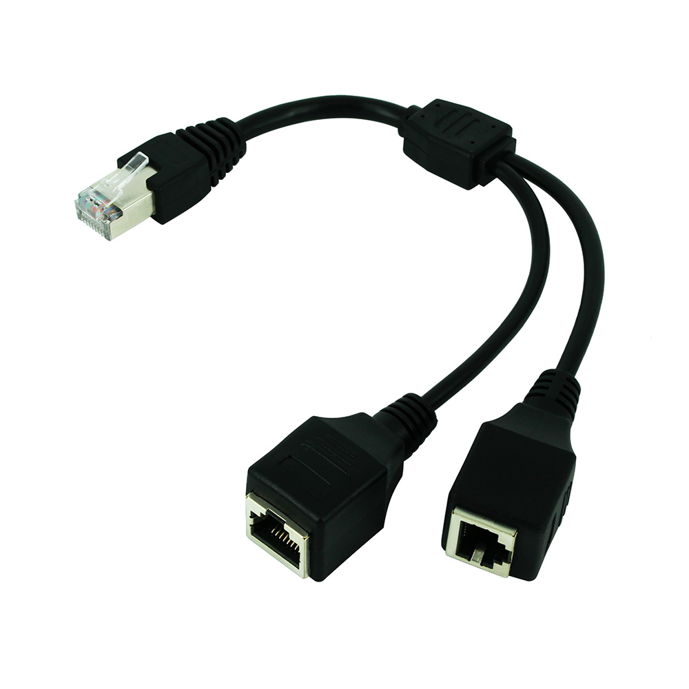 RJ45 1 Male to 2 Female LAN Ca - Rj45 Jack ulasan dan harga