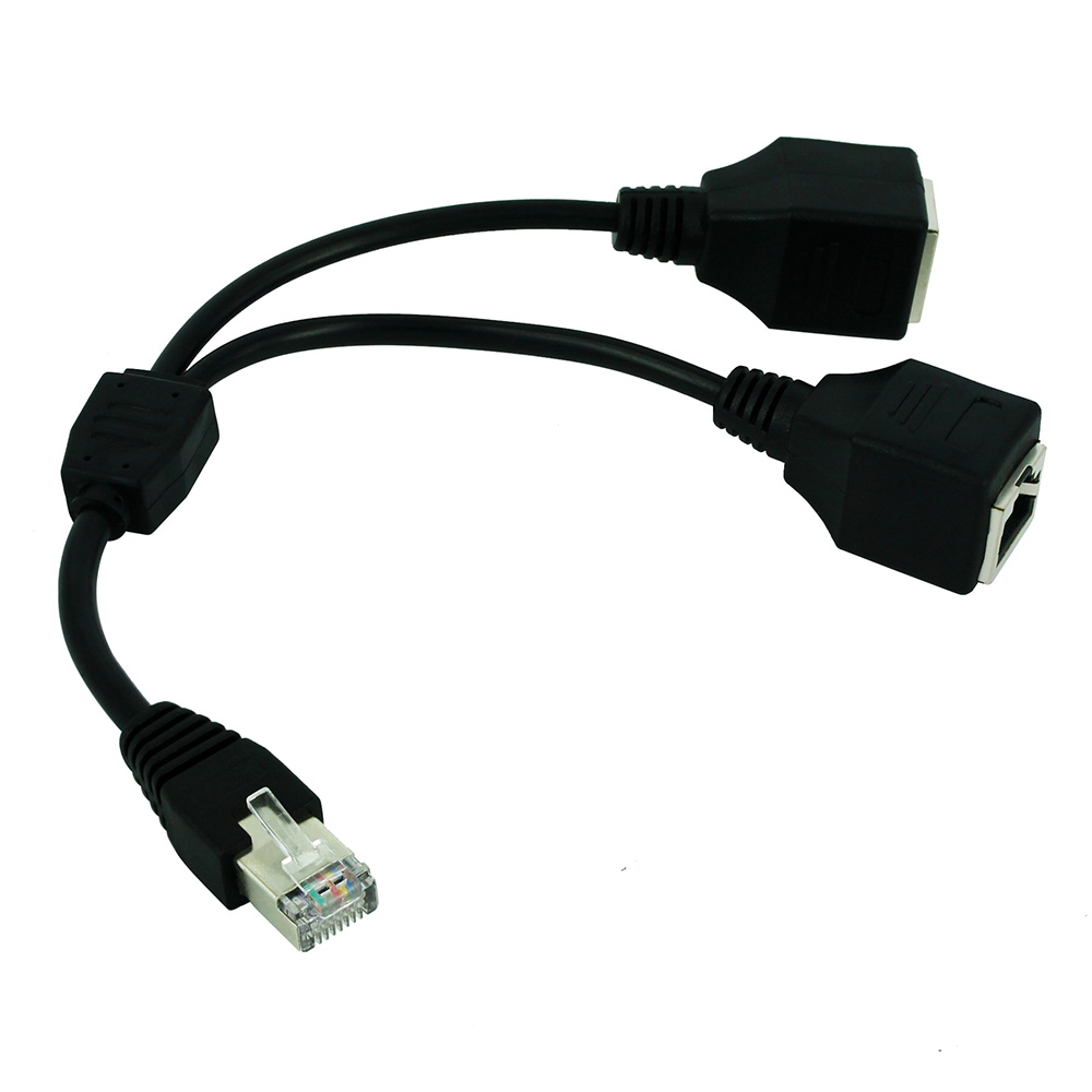 RJ45 1 Male to 2 Female LAN Ca - Rj45 Jack ulasan dan harga