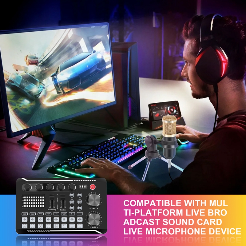 F998 Sound Card Kit,BM-800 Mic - Condenser Microphone Kit ulasan dan harga