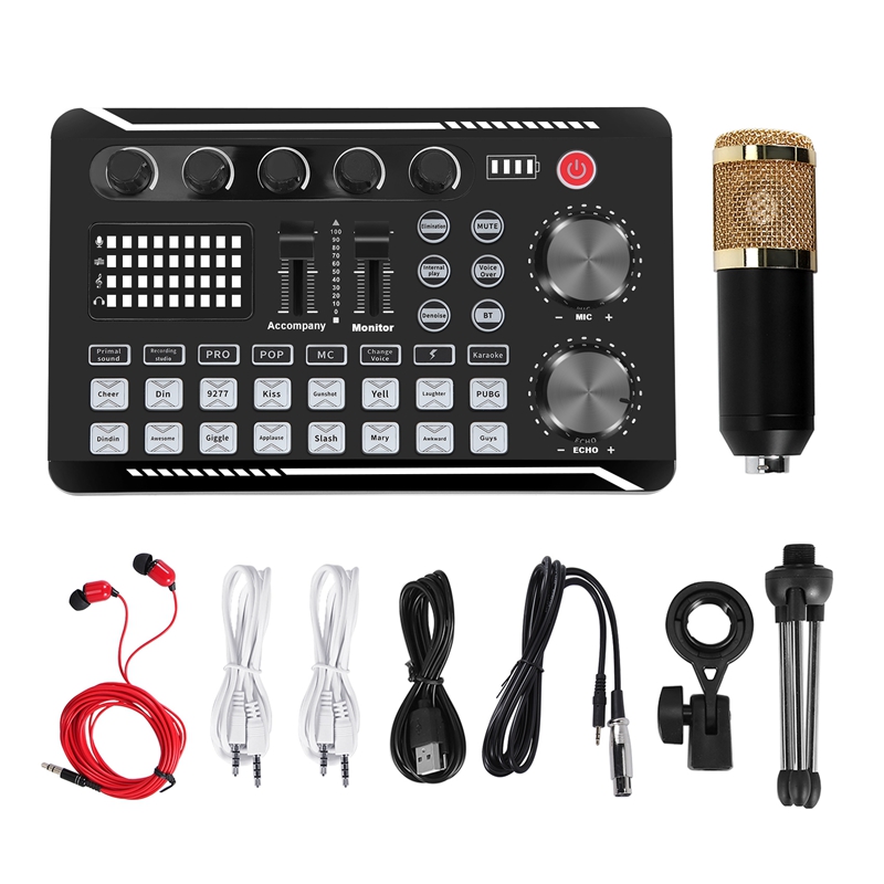 F998 Sound Card Kit,BM-800 Mic - Condenser Microphone Kit ulasan dan harga
