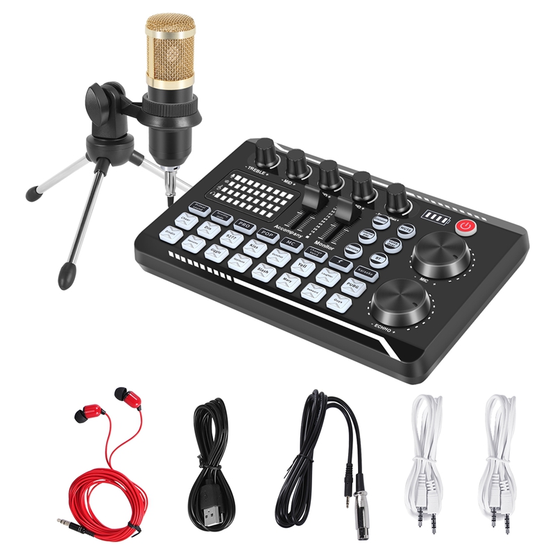 F998 Sound Card Kit,BM-800 Mic - Condenser Microphone Kit ulasan dan harga