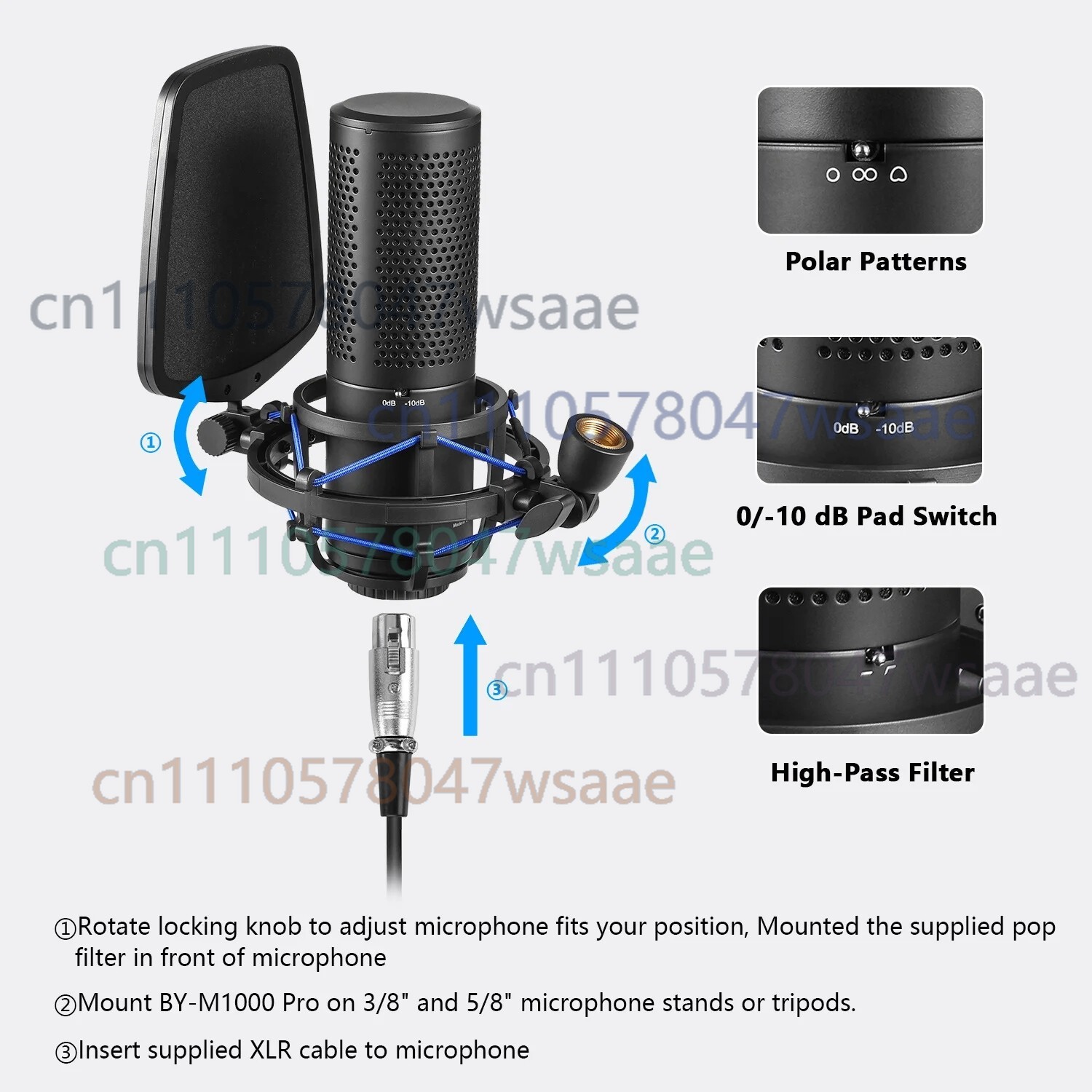 For BOYA BY-M1000 PRO Large Di - Condenser Microphone Kit ulasan dan harga