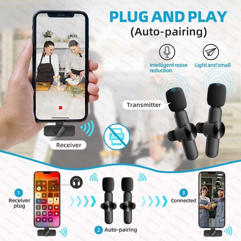 Wireless Lavalier Microphone f - Condenser Microphone Kit ulasan dan harga